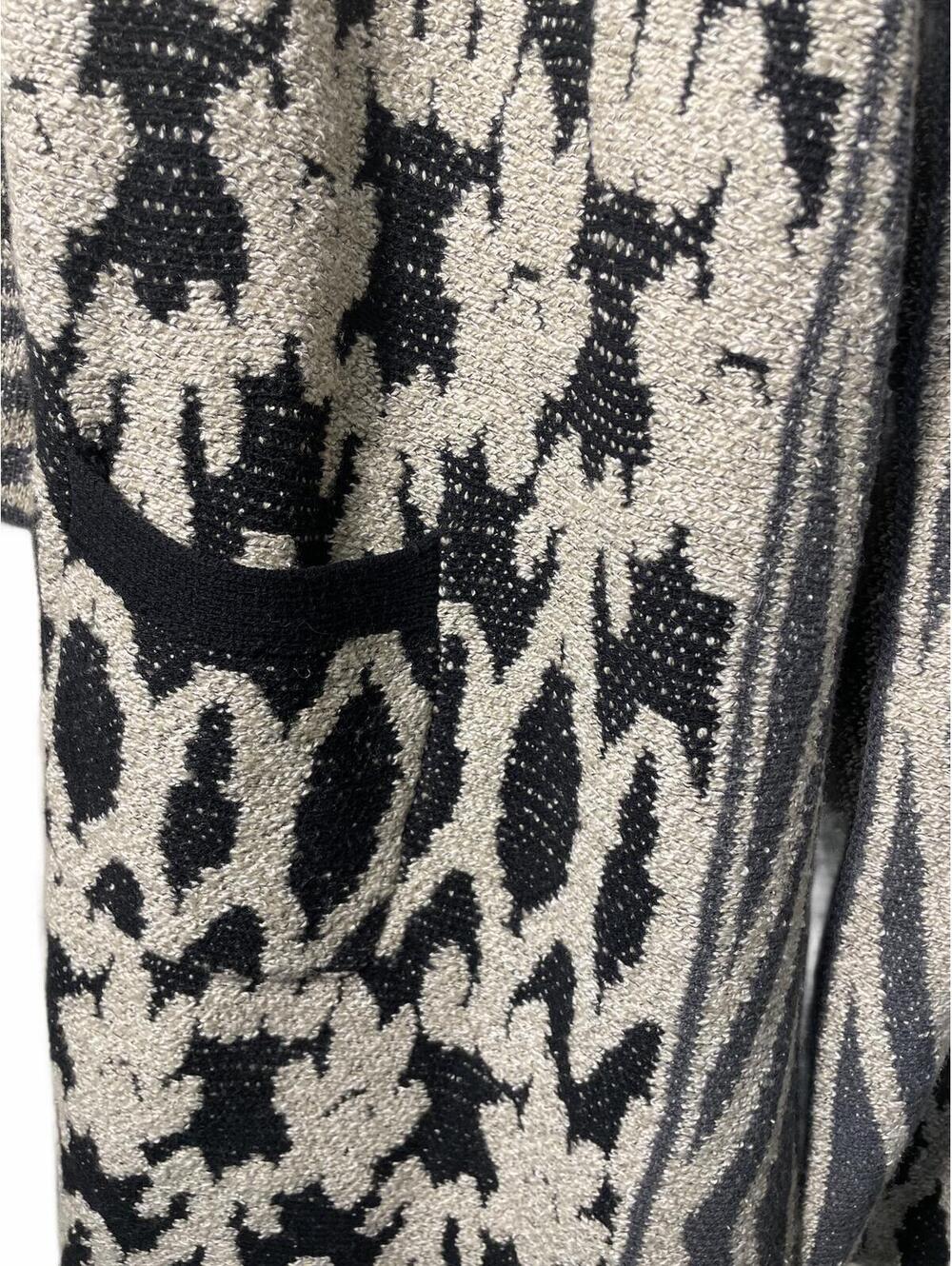 Lucky Brand Long Cardigan Womens Sweater Size 1X Boho Black Gray Western Boho - Picture 4 of 6